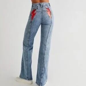 FREE PEOPLE | we the free thunderbird flare jeans | size 32